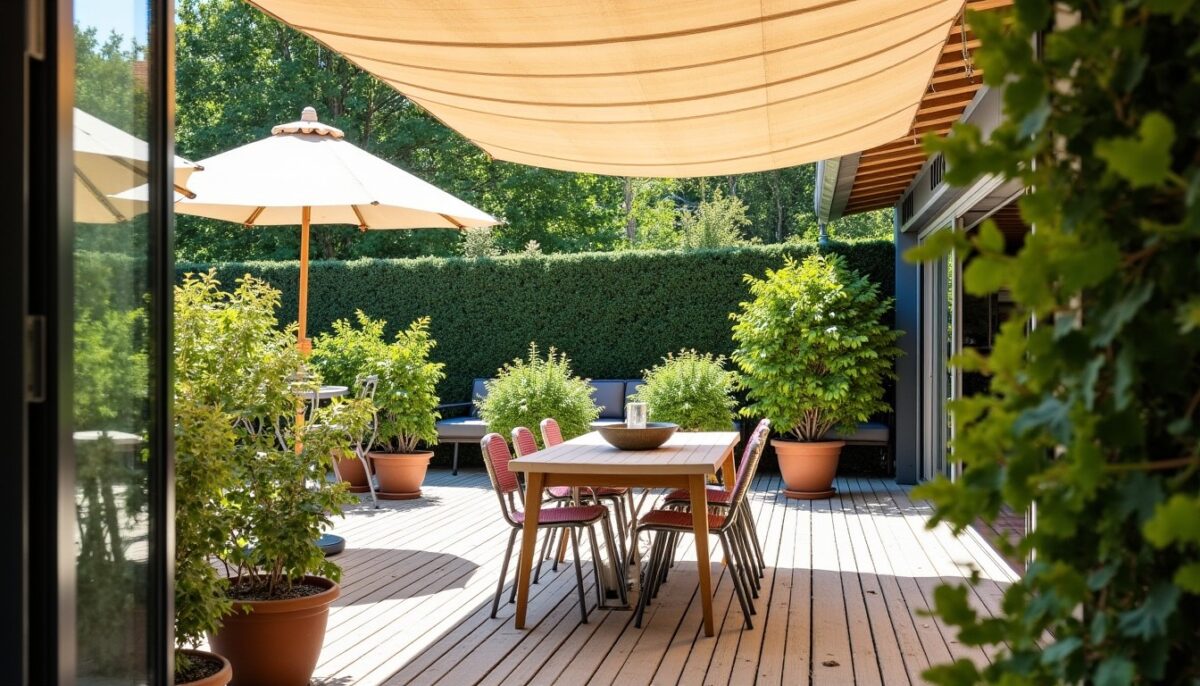 Filet de camouflage ou voile d’ombrage : astuces ingénieuses pour une terrasse fraîche et bien ventilée